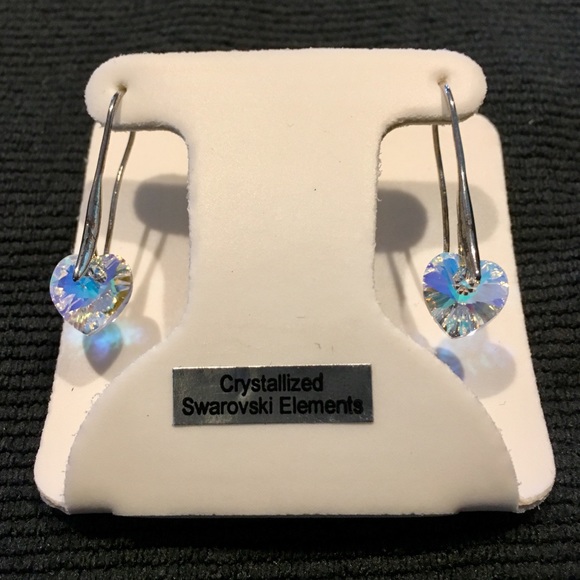 Swarovski Crystal Heart Earrings - Picture 1 of 1
